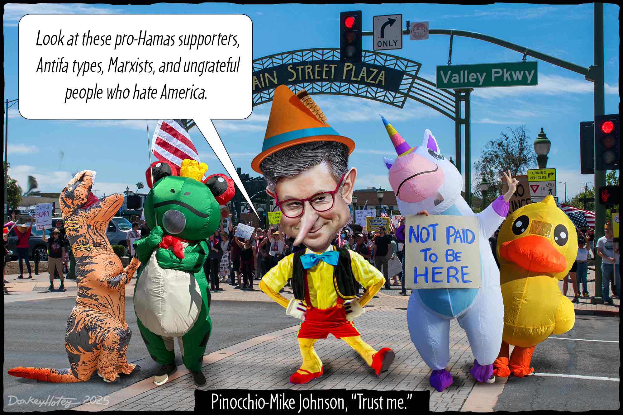 Mike Johnson, No Kings march, Antifa, Marxists, America haters, Pinocchio