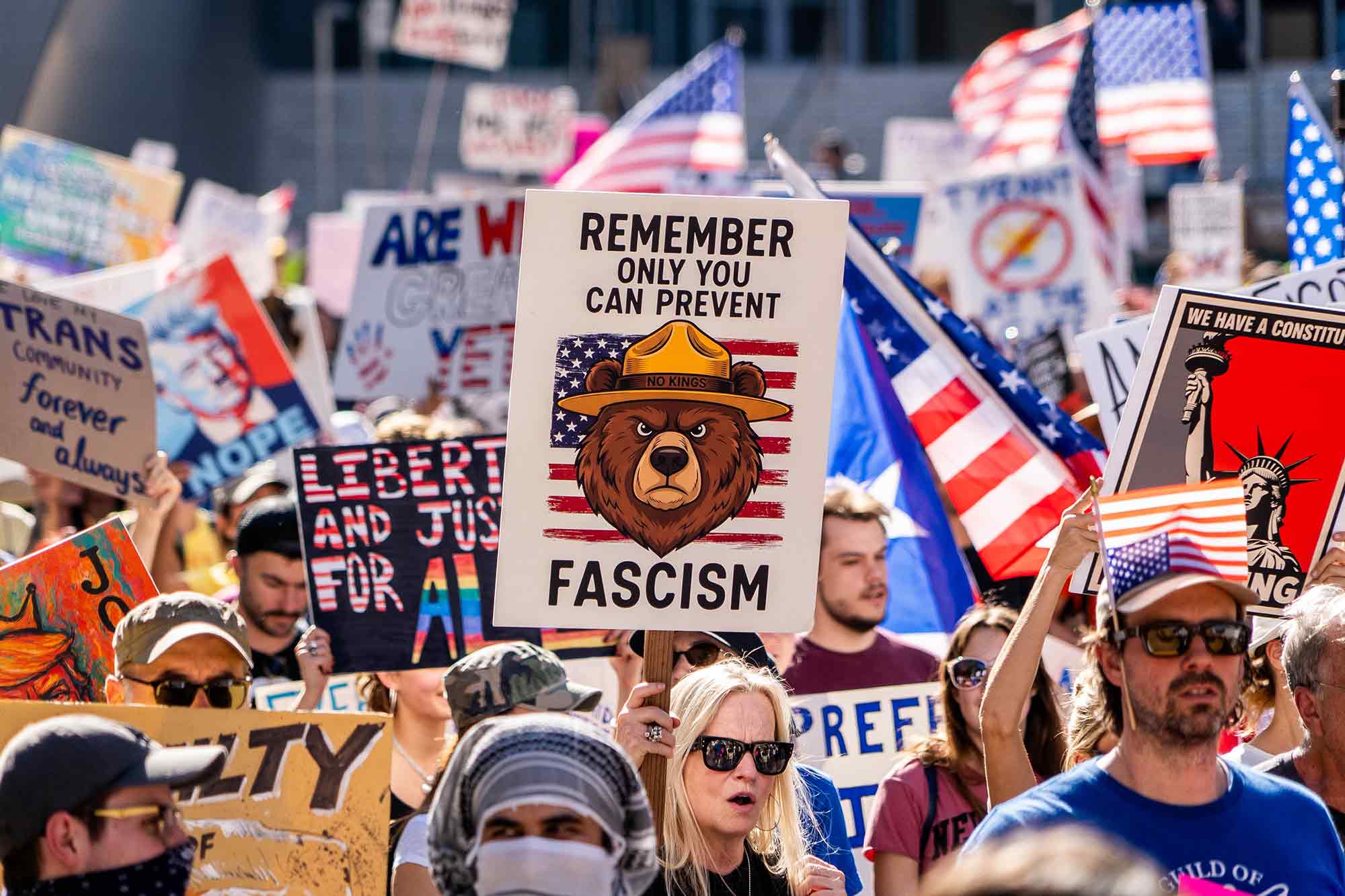 No Kings, protests, Los Angeles, CA