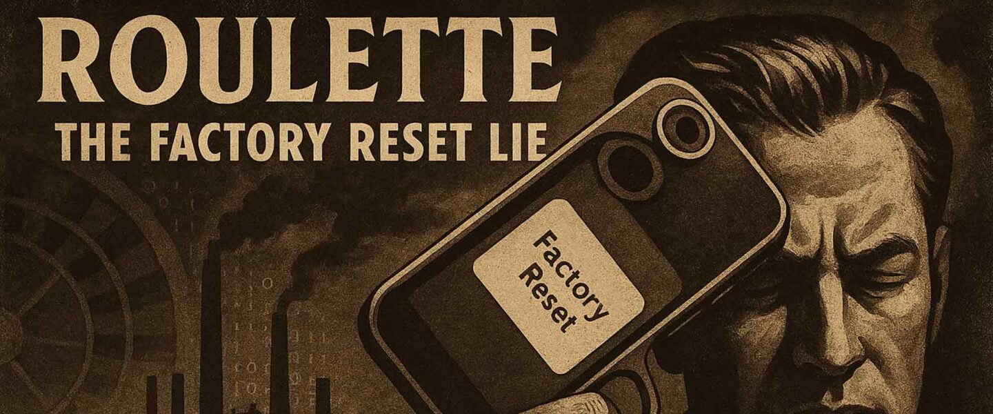 Factory reset, Roulette, data wiping, data security, old phones, devices
