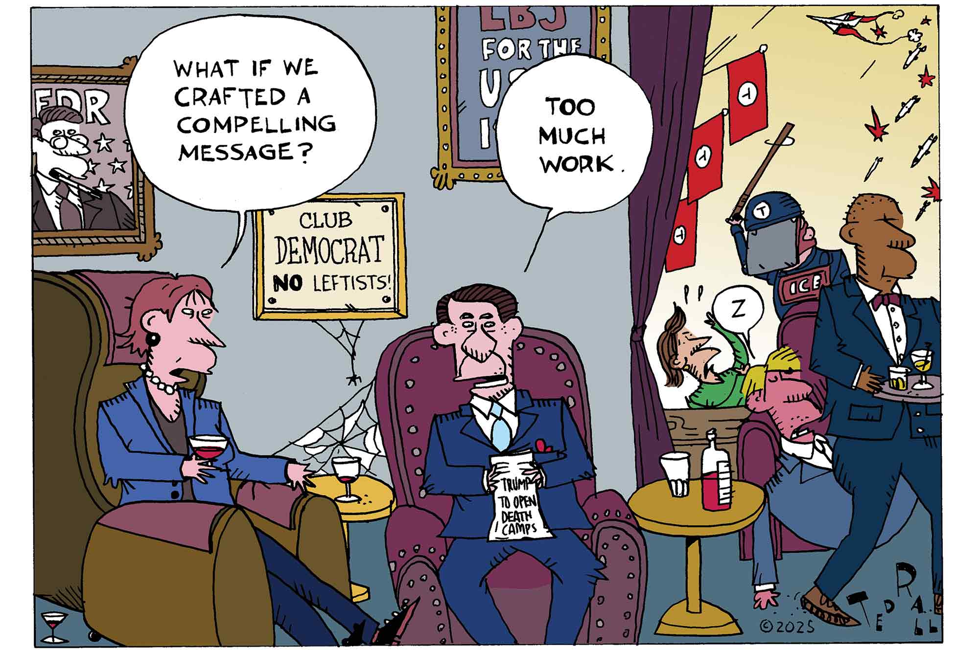 cartoon, Democrats, messaging, feckless