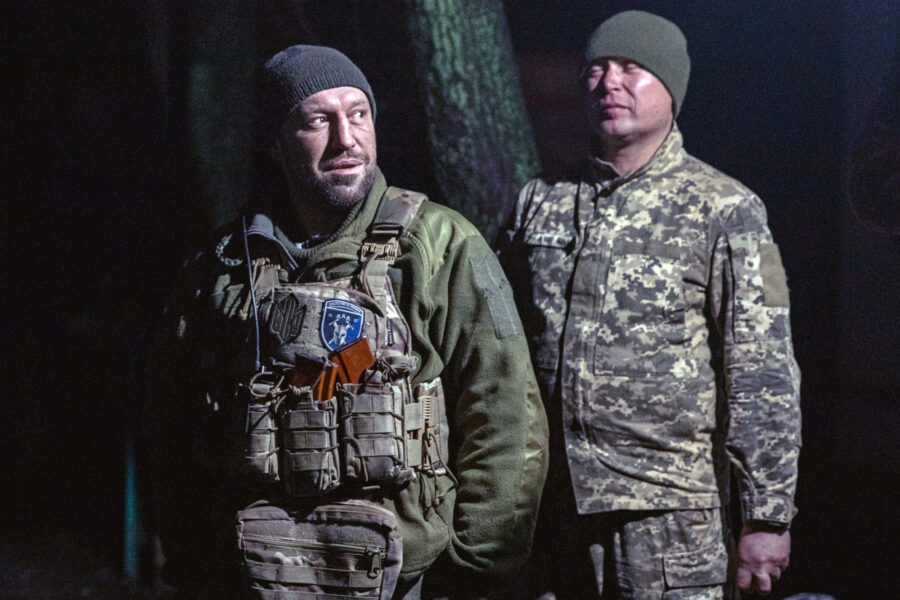 Valentin, wearing, body armor, Ukraine
