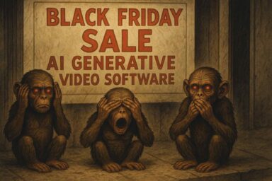 Ai art, Black Friday Sale, AI Generative Video Software, Hear no evil, see no evil, speak no evil.