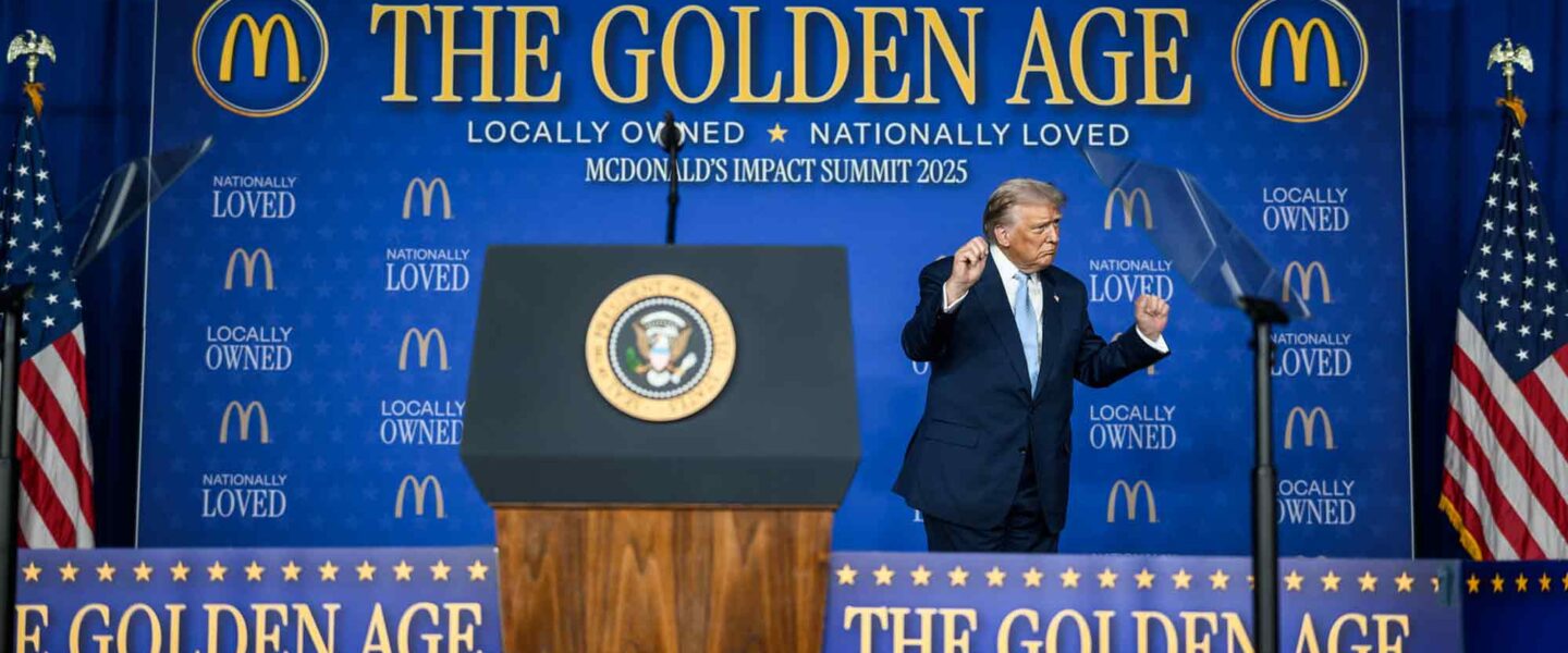 Donald Trump, delivering remarks, McDonald's Impact Summit