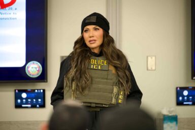 Kristi Noem, observes, immigration enforcement efforts, Chantilly, VA