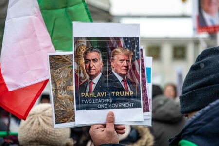 Supporters, Iran's exiled crown prince, Reza Pahlavi, Berlin