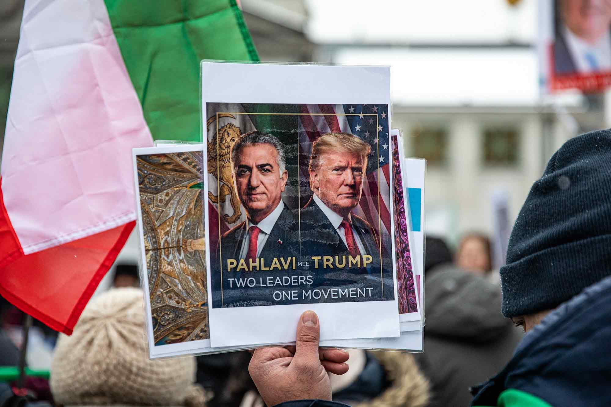 Supporters, Iran's exiled crown prince, Reza Pahlavi, Berlin