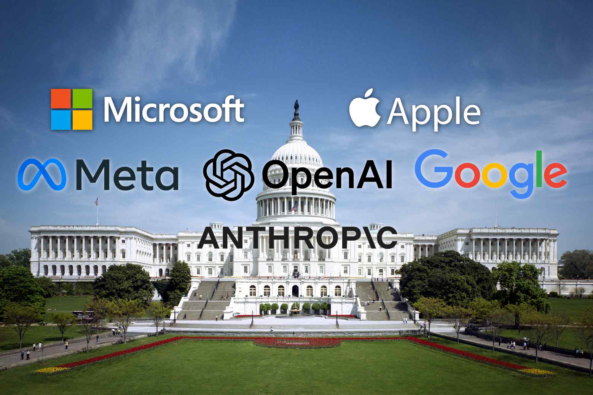 US Capitol, Nvidia, Google, OpenAI, Meta Platforms, Anthropic, Microsoft, Apple