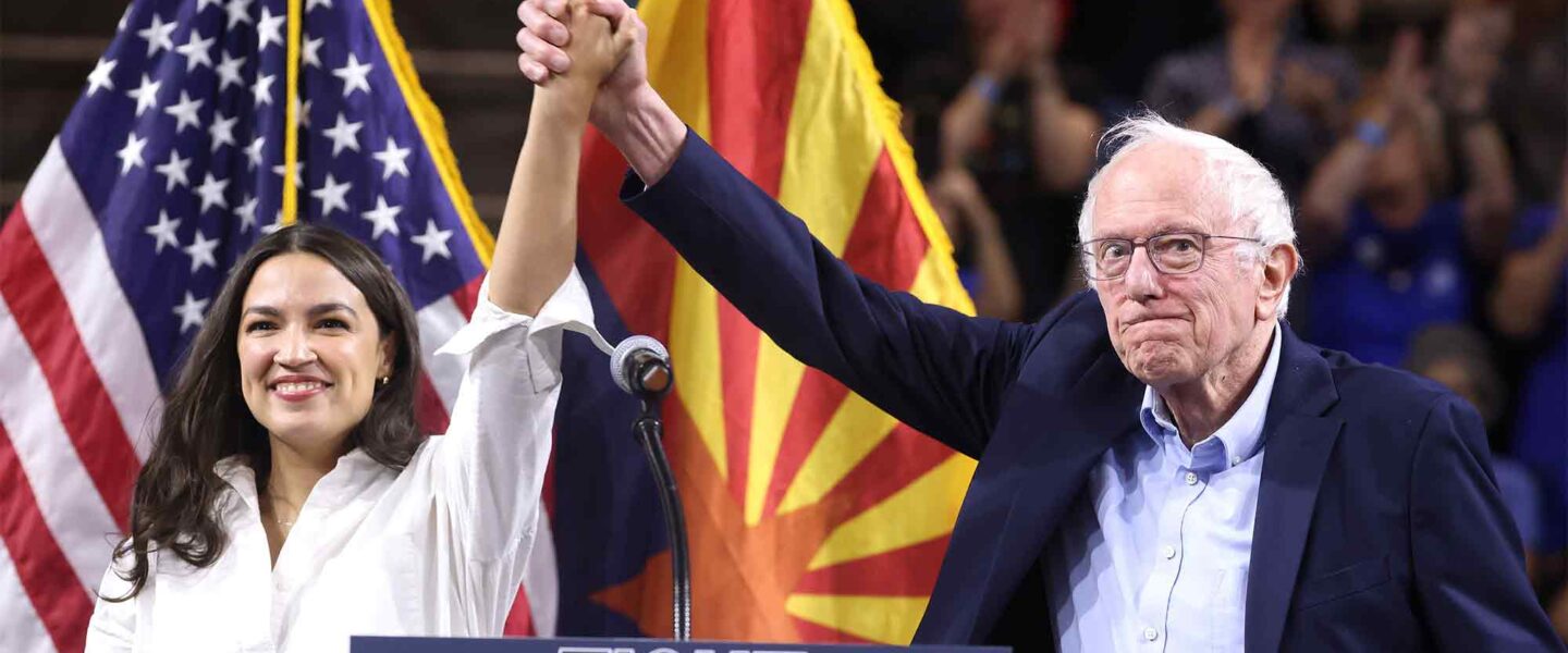 AOC, Bernie Sanders, Alexandria Ocasio-Cortez, Fight Oligarchy, rally, Tempe, AZ