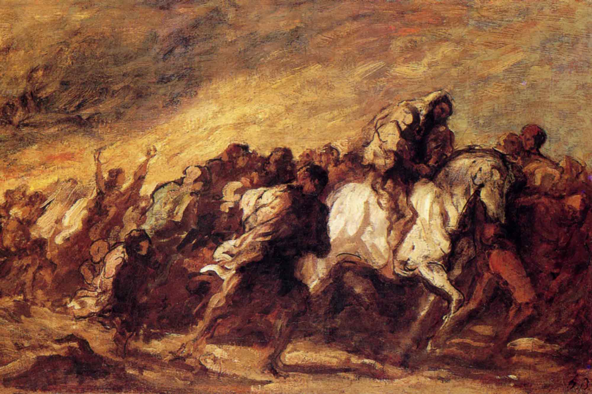 Emigrants or Fugitives, Honore Daumier, c.1850