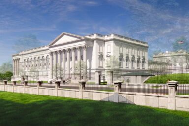 Tone-Deaf Trump Touts Another Vanity Project Architect’s rendering, President Donald Trump, Great White House Ballroom
