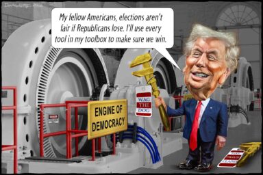 Donald Trump, Iran War, wag to dog