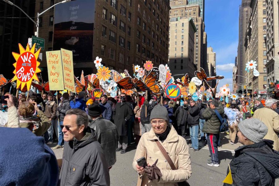 No Kings protesters in New York City, March 28, 2026.