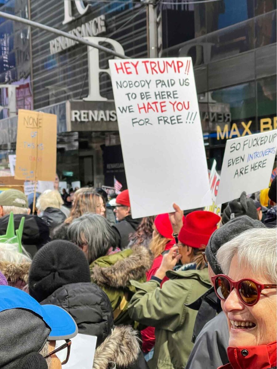 No Kings protesters in New York City, March 28, 2026.