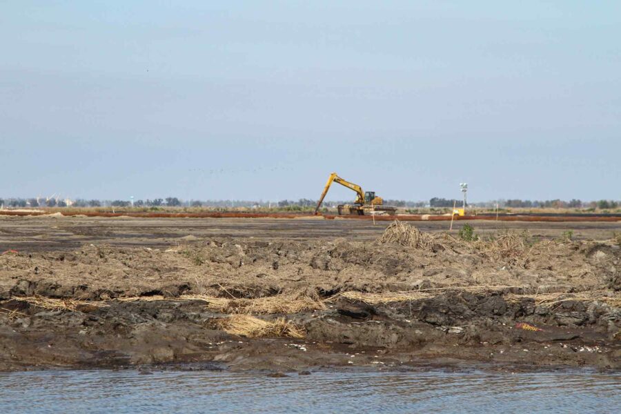 Oilfield waste, restoration, Lake Hermitage