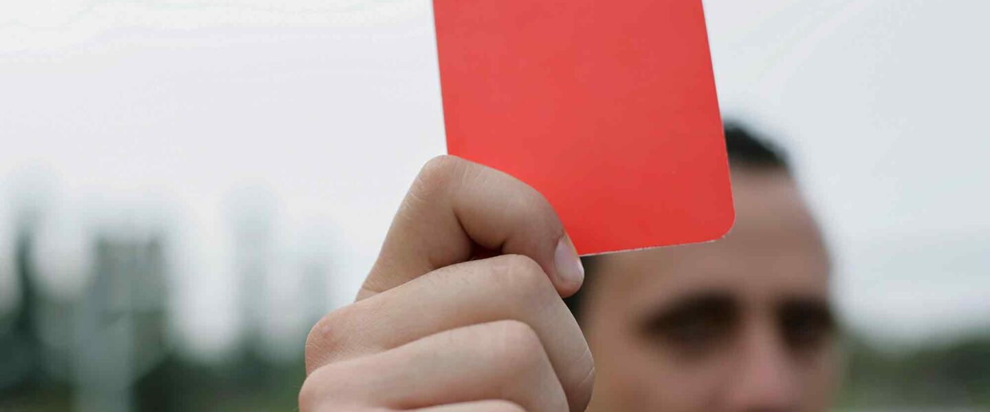 Soccer, football, referee, red card