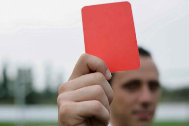 Soccer, football, referee, red card