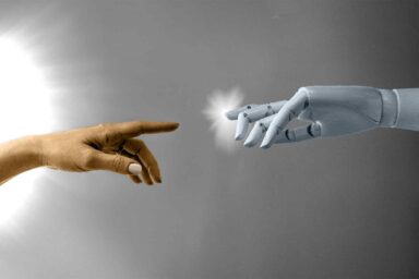 hands, human, robot, The Creation of Adam