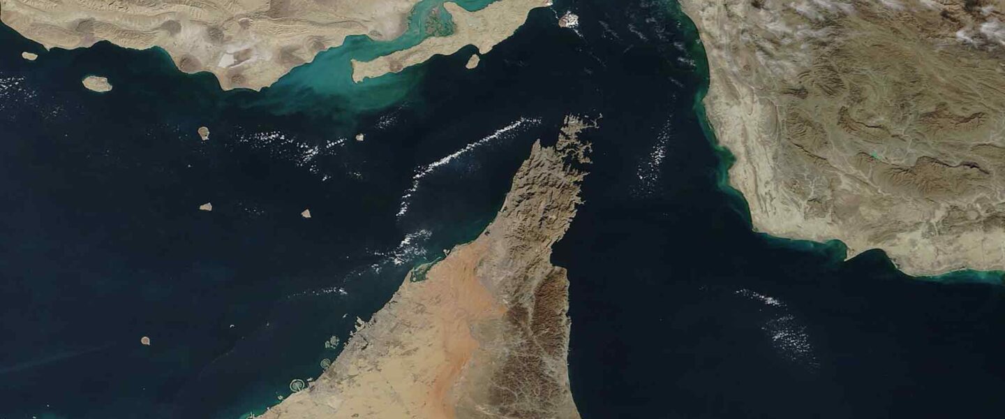Strait of Hormuz, from space, Iran, Oman, UAE