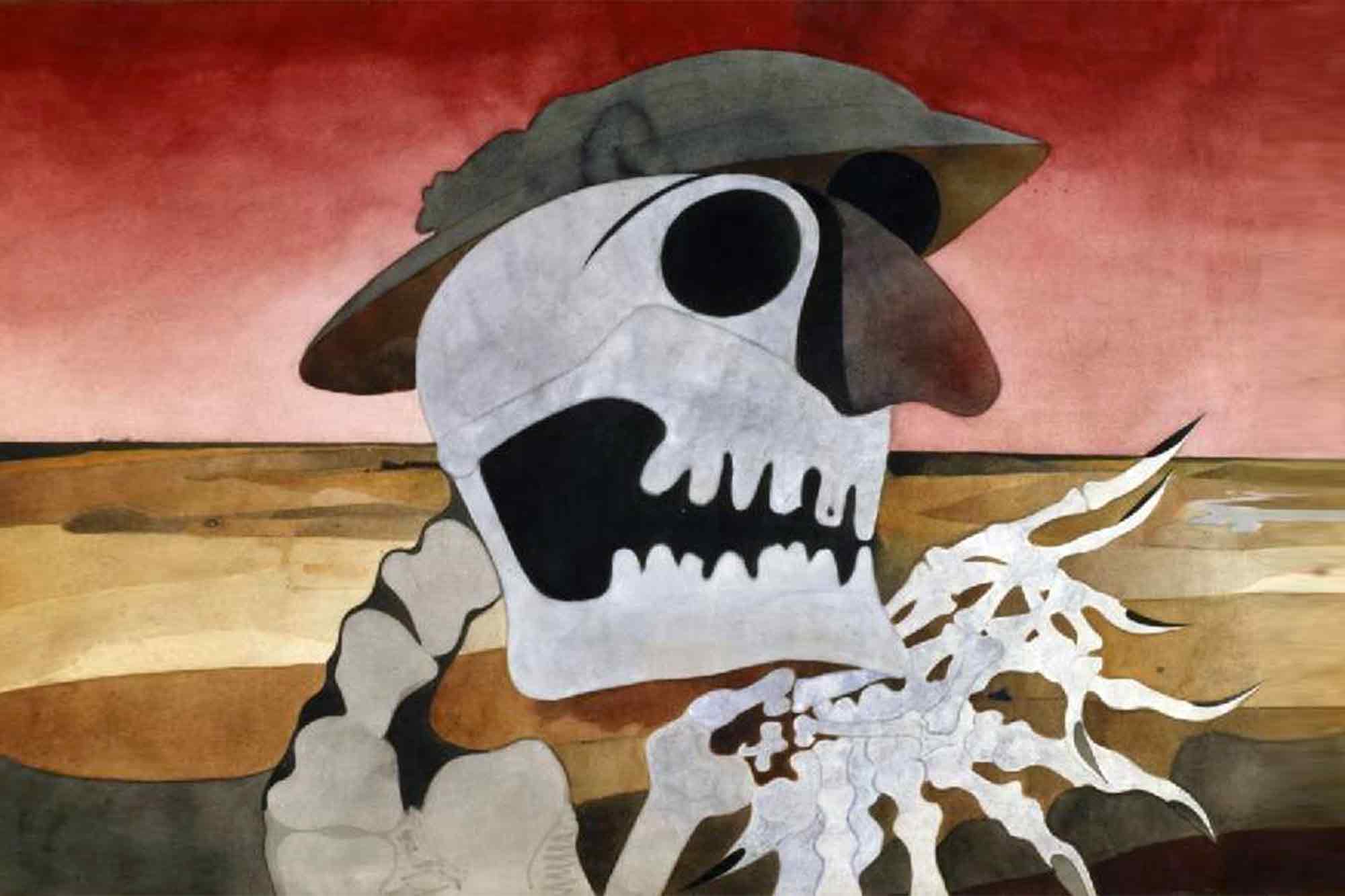 Skull in a Landscape, Edward Burra, 1946