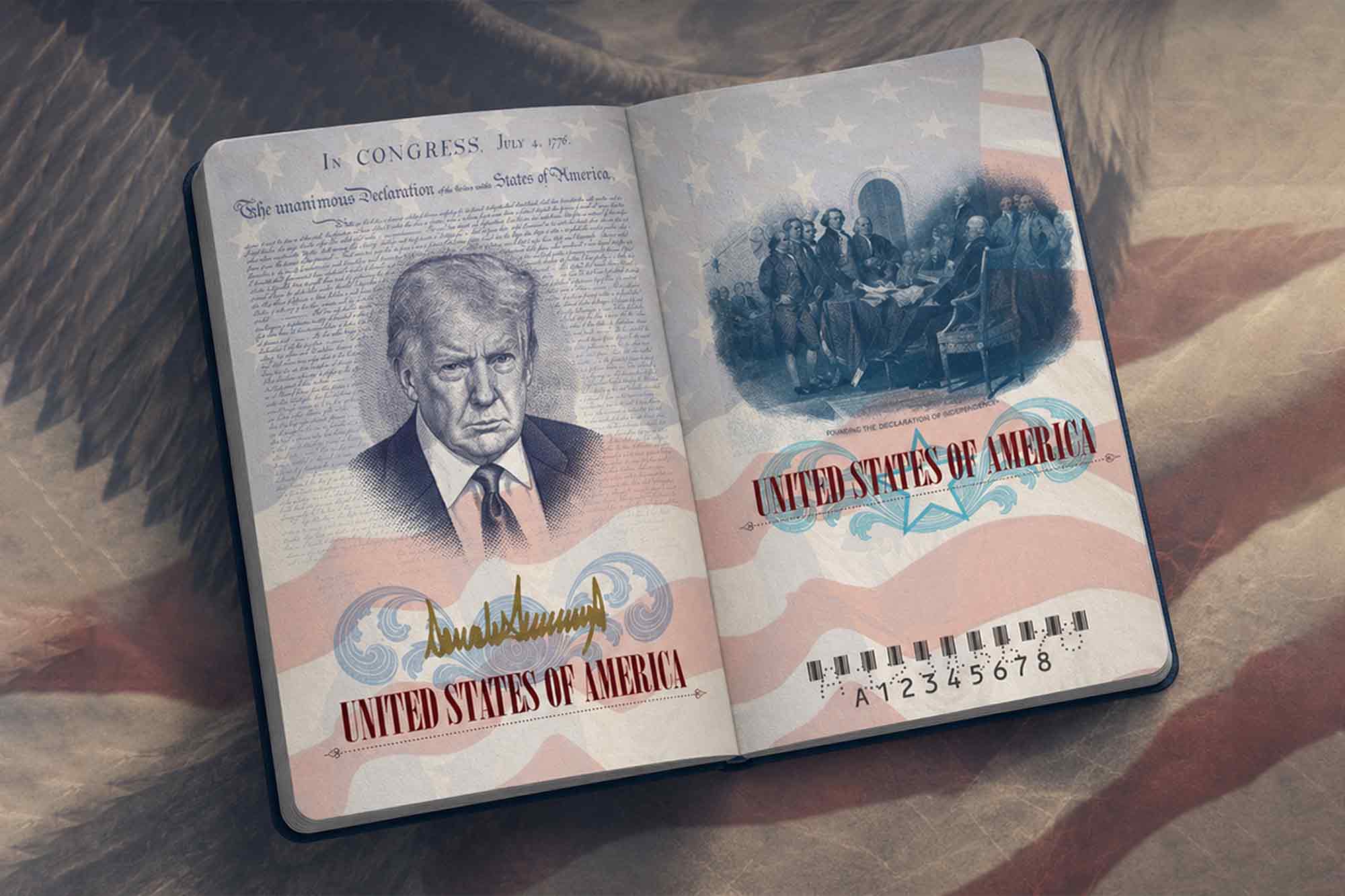 Twitter, Donald Trump, Patriot passports, Limited edition, America 250.