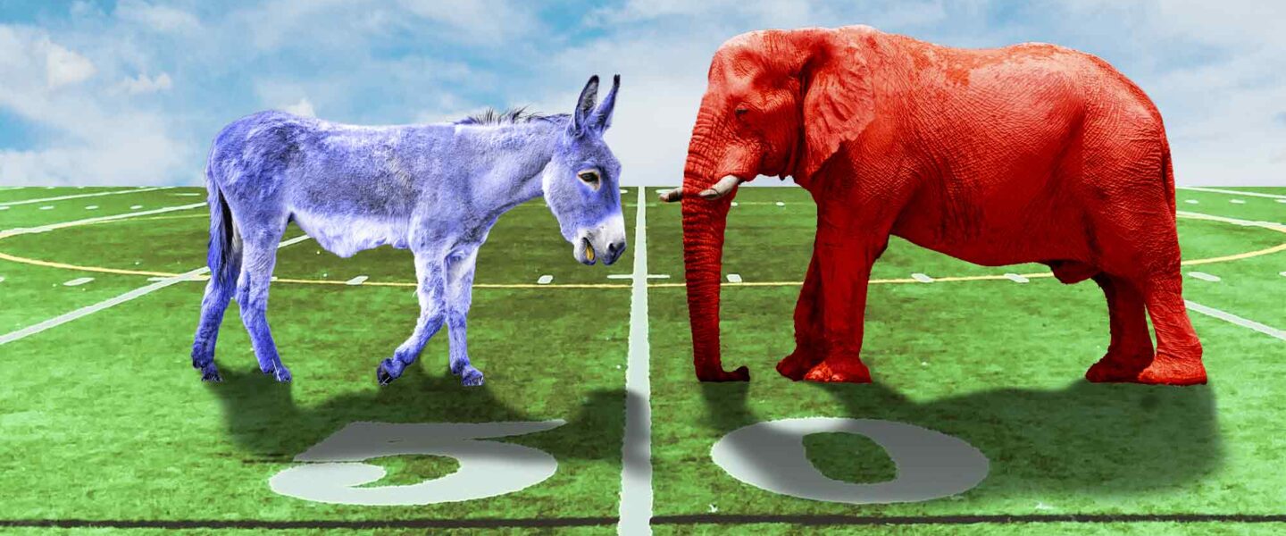 Republicans, Democrats, Football, game, play by the rules