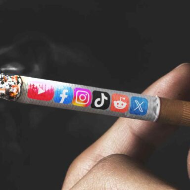 Smoking, cigarette, social media, company logos