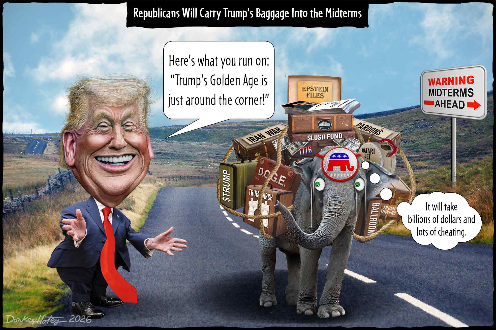 Donald Trump, Republican Party, baggage, corruption, grift, midterms