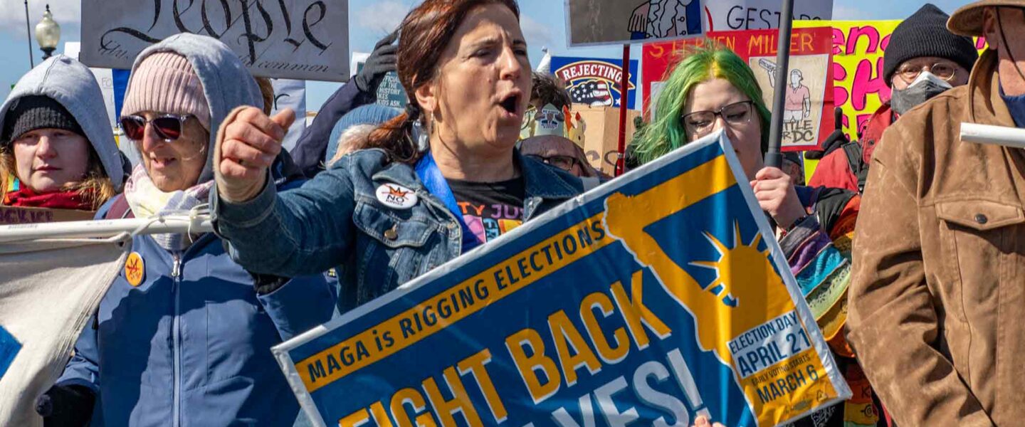 No Kings, Rally, Virginia, redistricting, sign