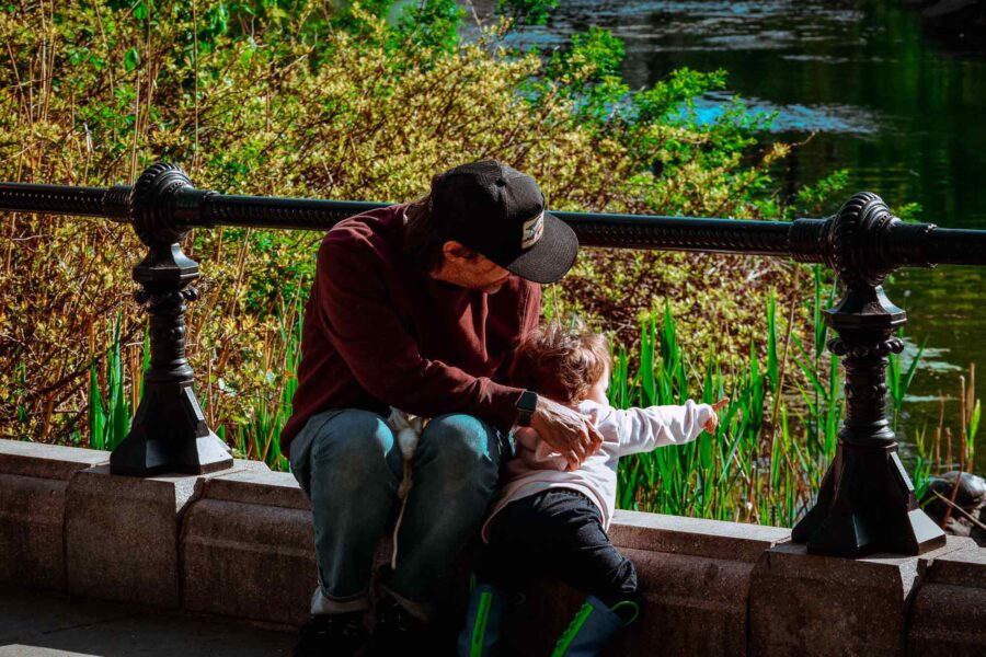 father and child, Prospect Park, New York City, Spring 2026