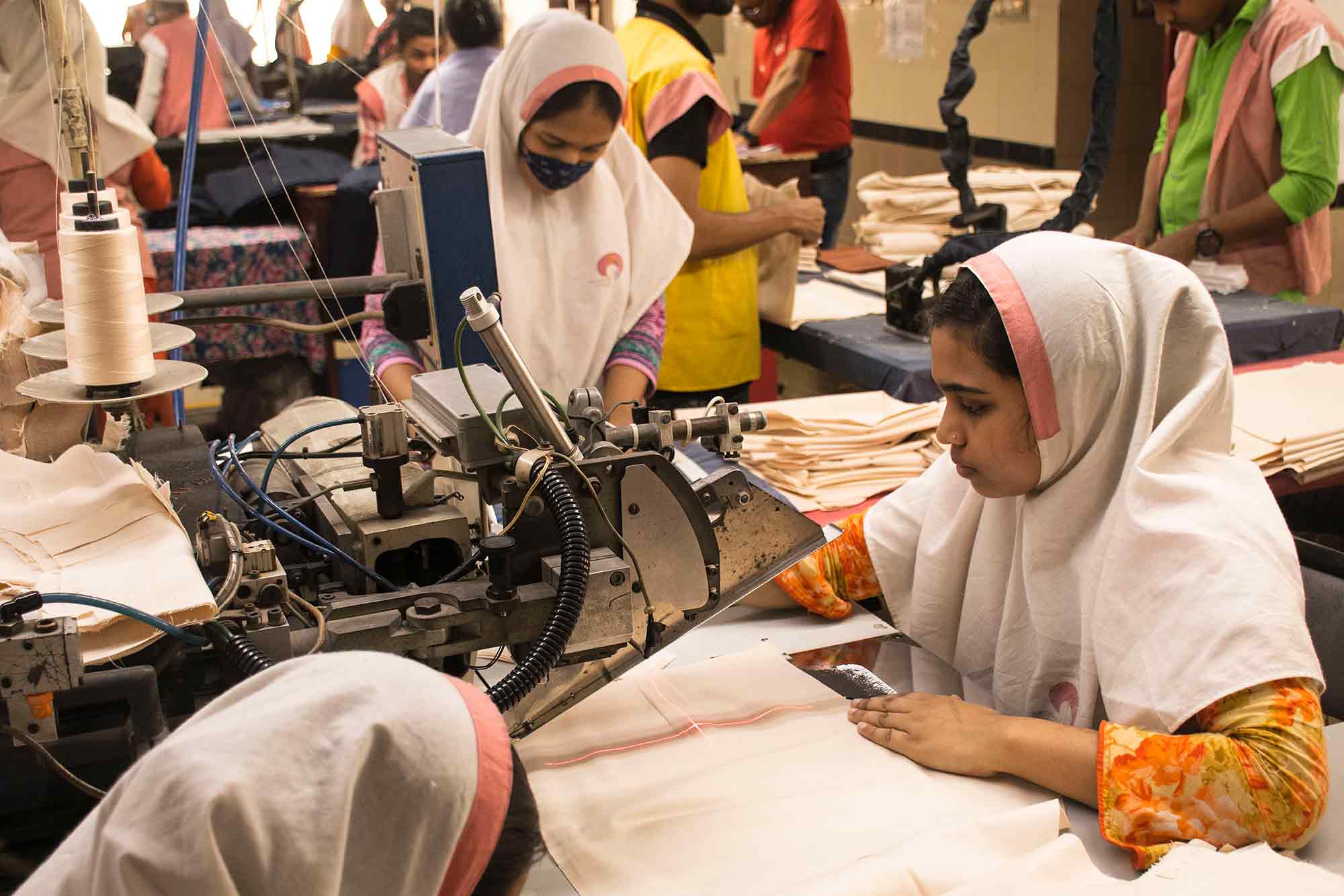 Readymade Garment sector, RMG, workers, Dhaka, Bangladesh, automated sewing machine
