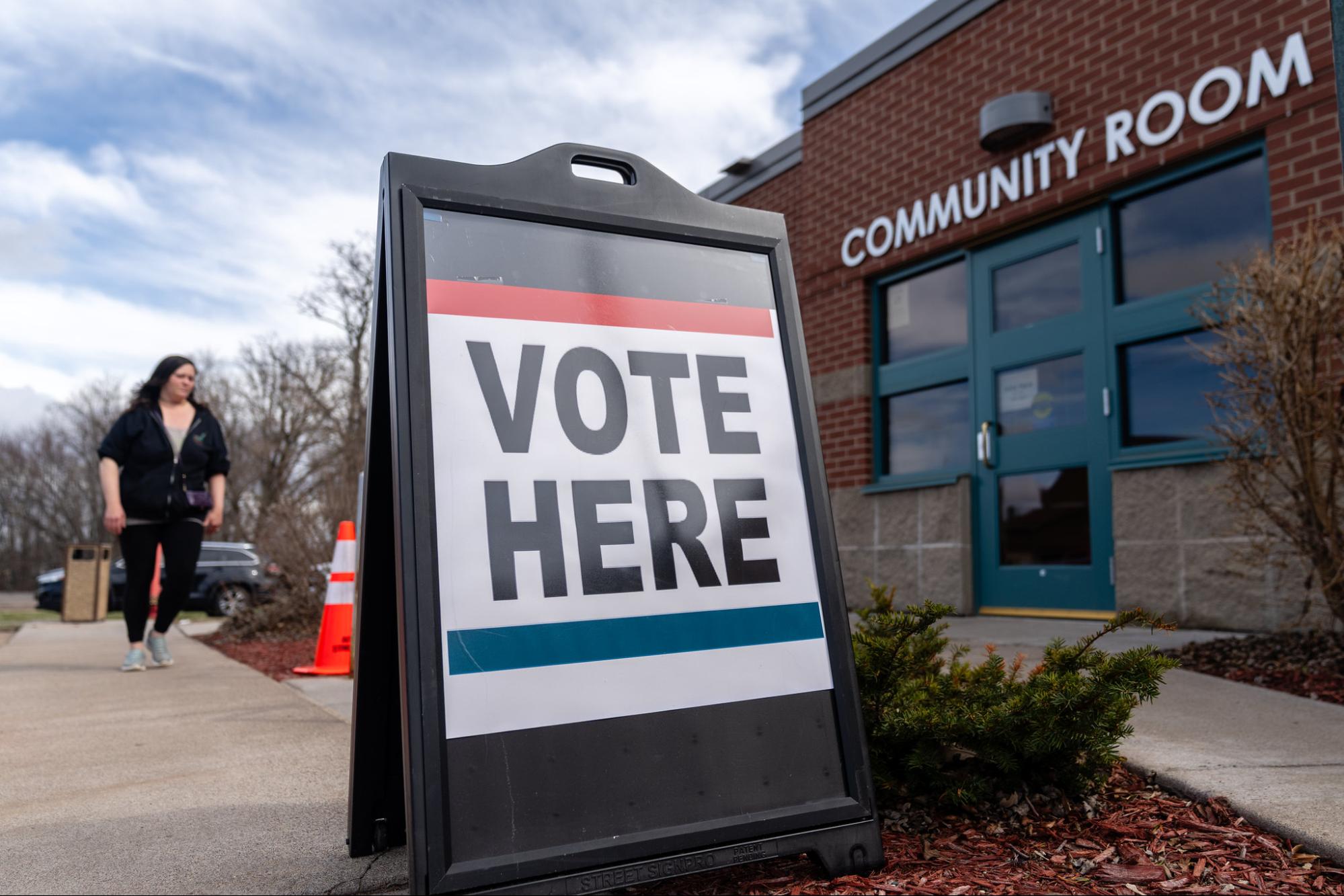 Vote Here Sign, Community Room, Go vote, Aitkin Public Library, Special Election