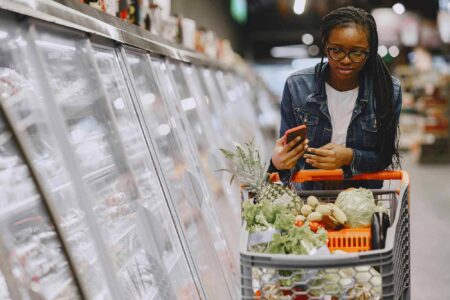 Woman, shopping, groceries