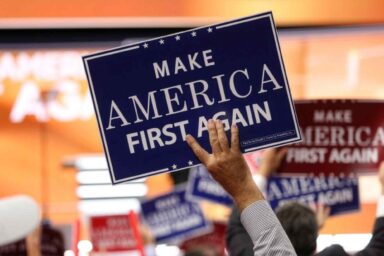 Make America First Again, posters, signs, Republican National Convention, Cleveland, OH