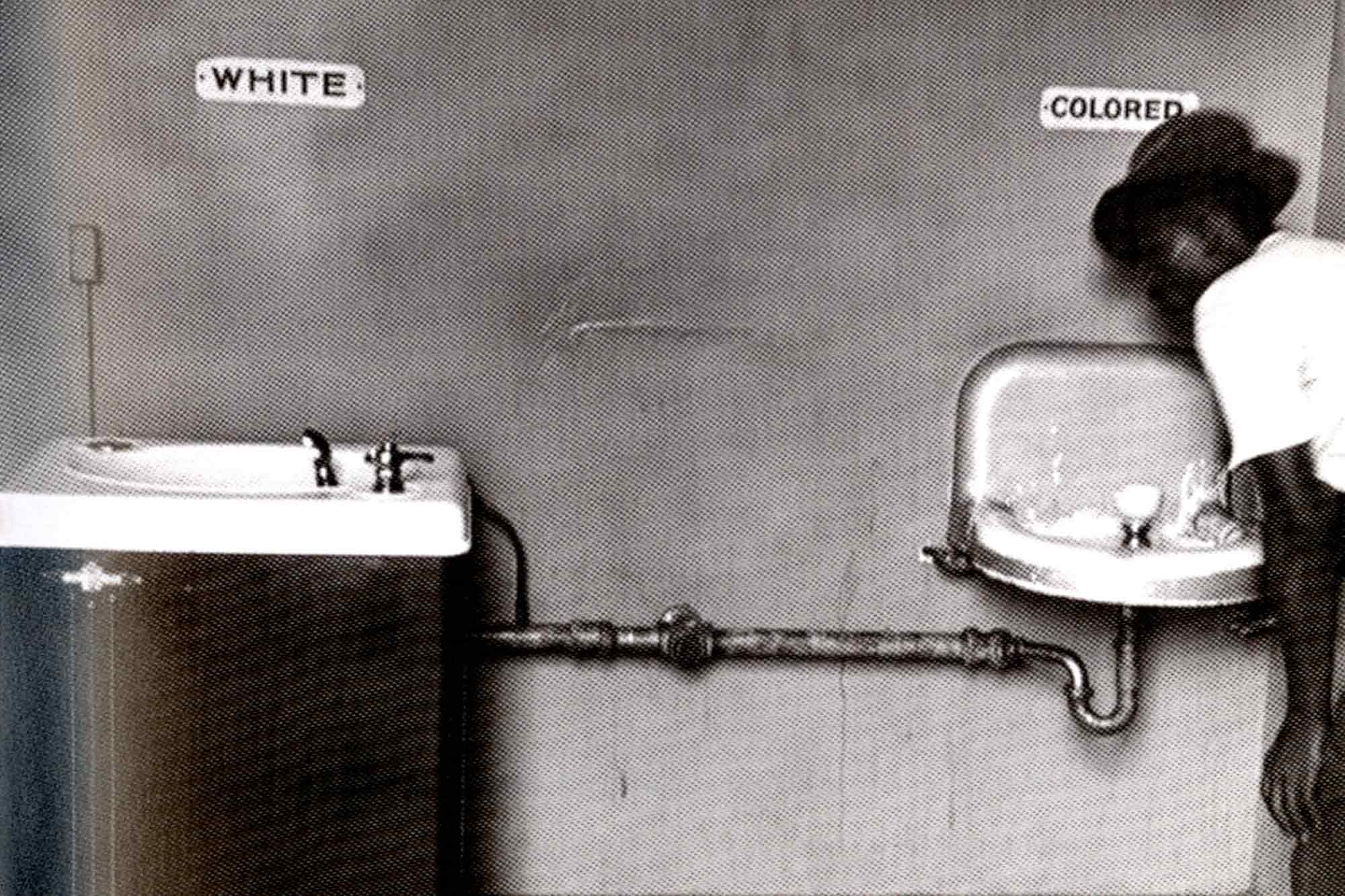 man drinking, segregated water fountain, Wilmington, NC