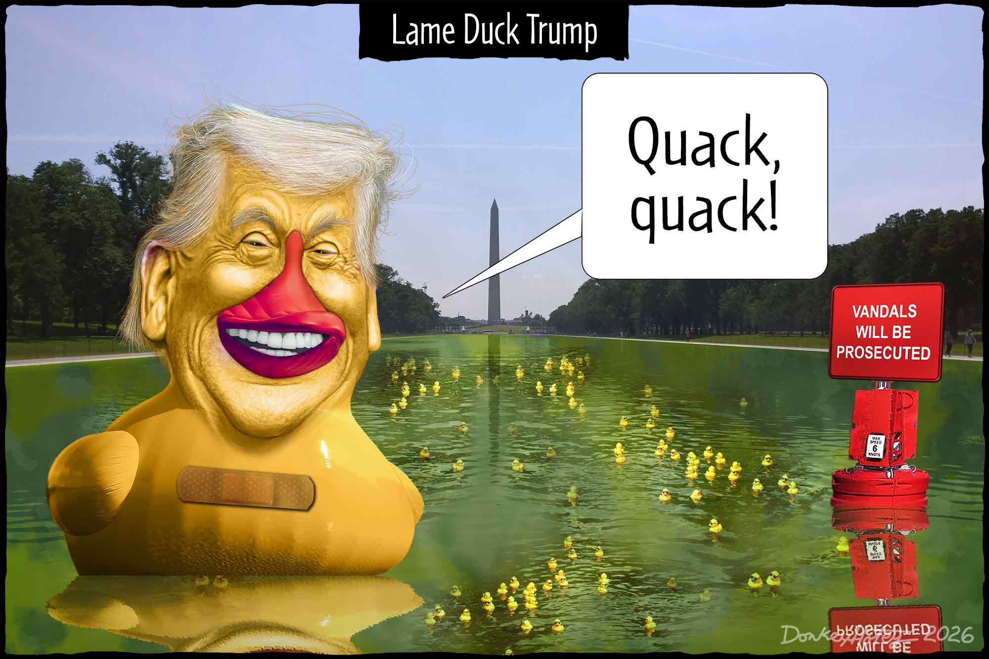 Donald Trump, Lame Duck Trump, Reflecting Pool, vandals