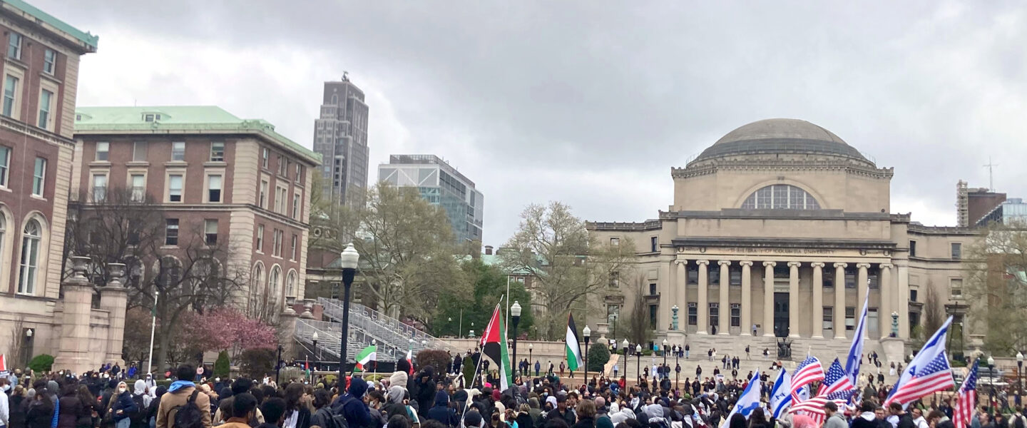 Students, protesting, Gaza, Columbia University