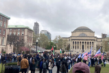 Students, protesting, Gaza, Columbia University