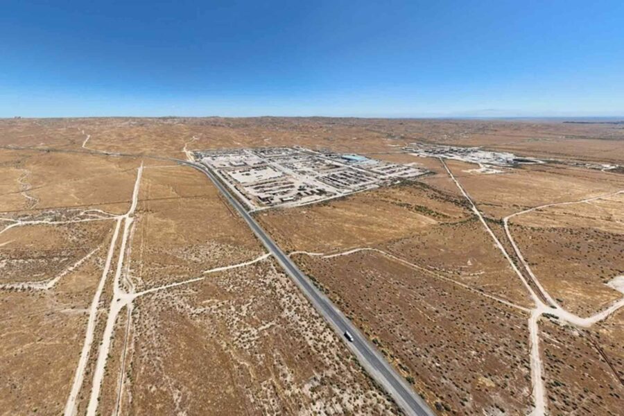 aerial view, Elk Hills, oil field