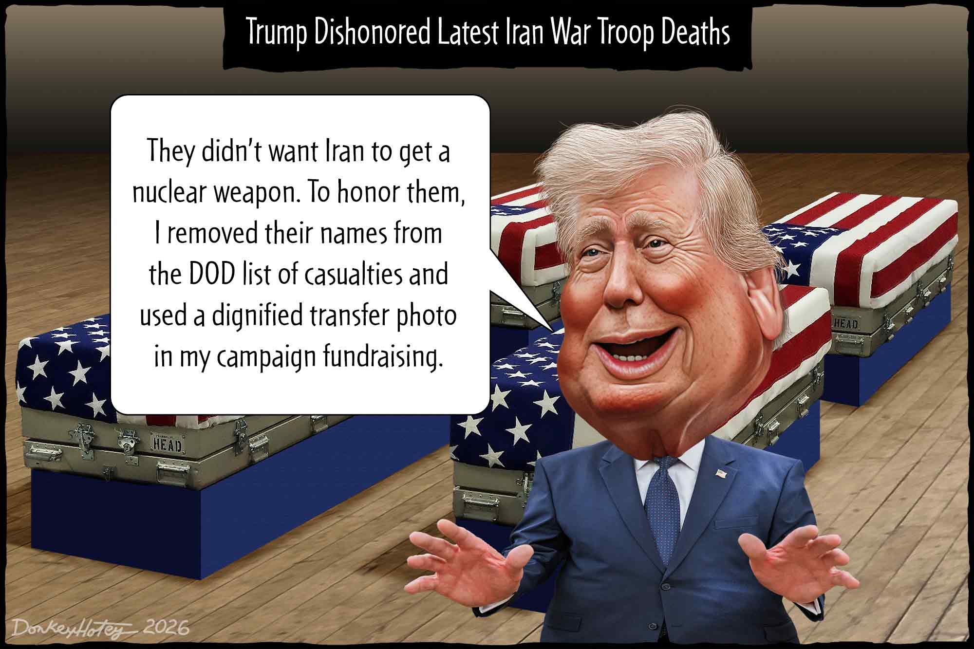 Donald Trump, dignified transfer, troops, Iran War, deaths