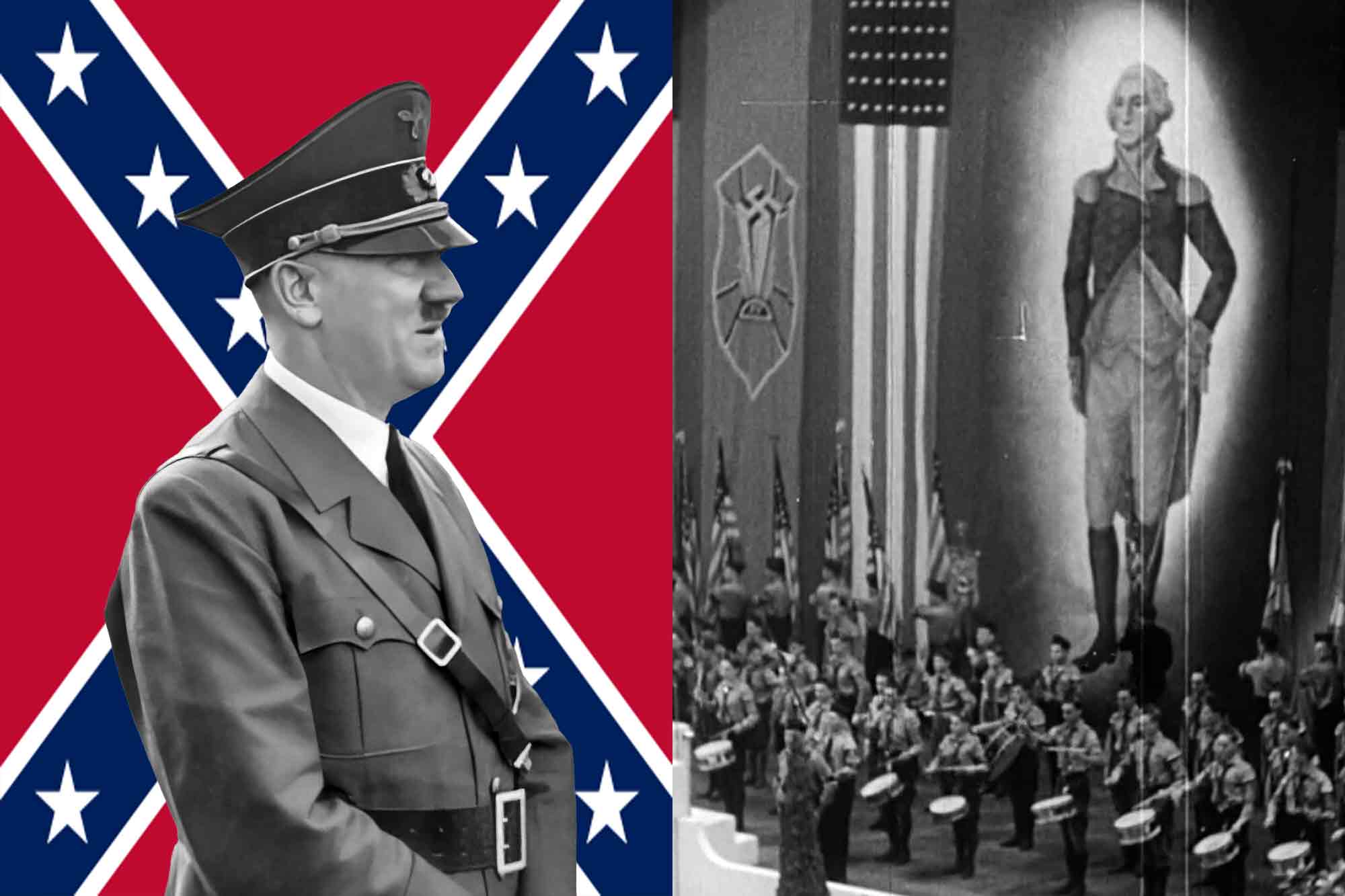 Adolf Hitler, confederate flag, American Bund rally Madison Square Garden