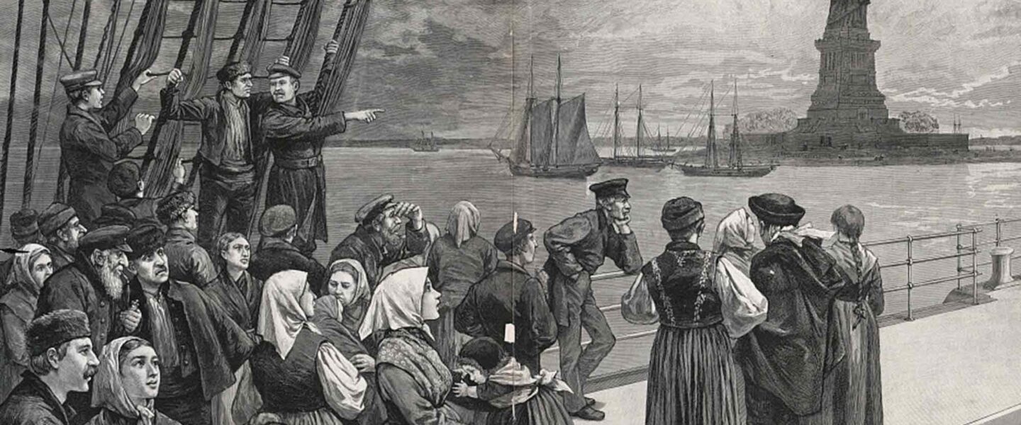 Immigrants, deck of steamer, Germanic, 1887