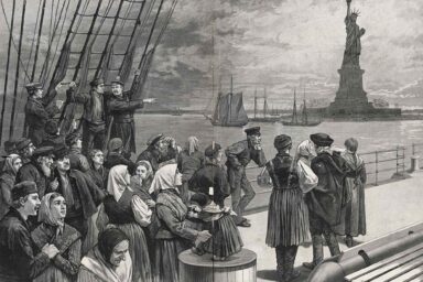Immigrants, deck of steamer, Germanic, 1887