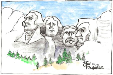Mount Rushmore, angry presidents