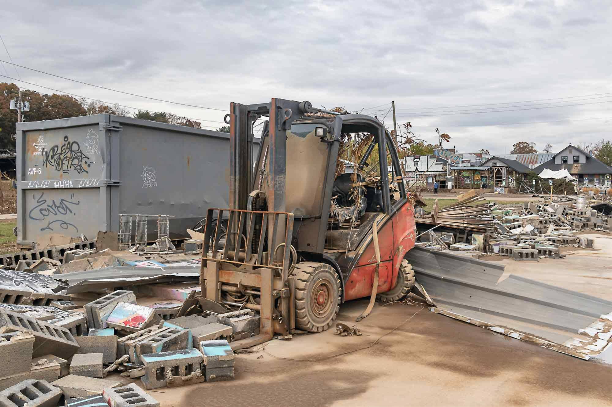 aftermath, Hurricane Helene, River Arts District