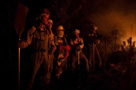 Firefighters, wildfire, Spain