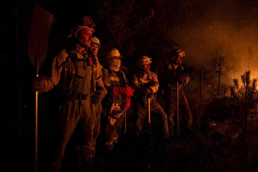 Firefighters, wildfire, Spain