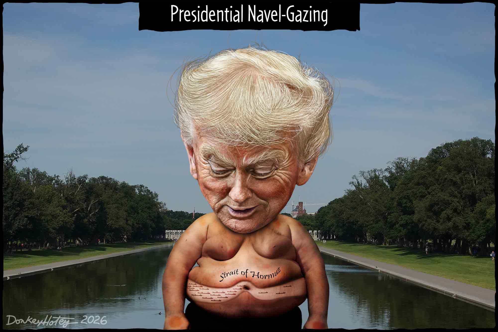 Donald Trump, Middle East, navel gazing, Strait of Hormuz