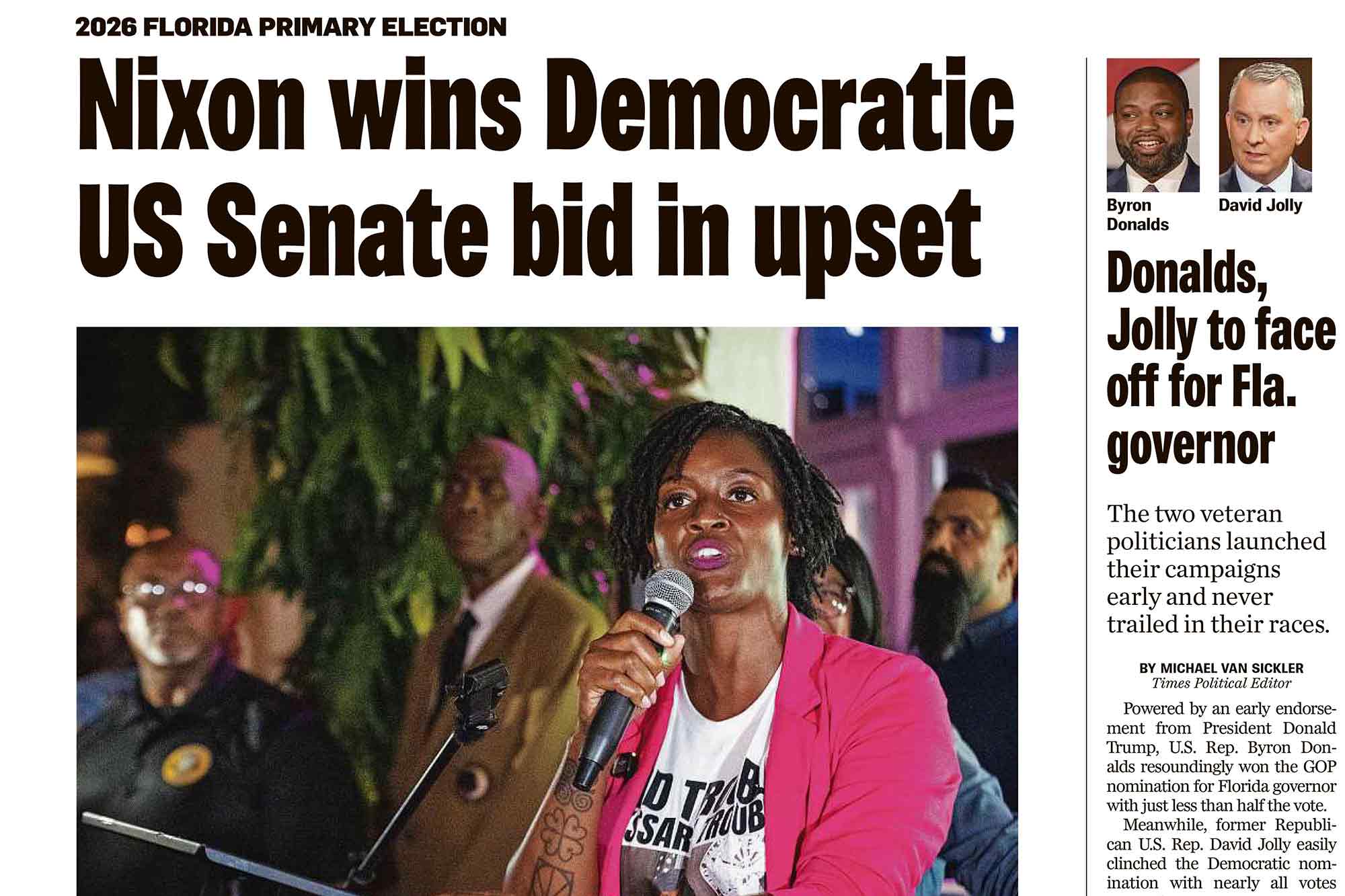 Angie Nixon, wins, Democratic, US Senate, Florida