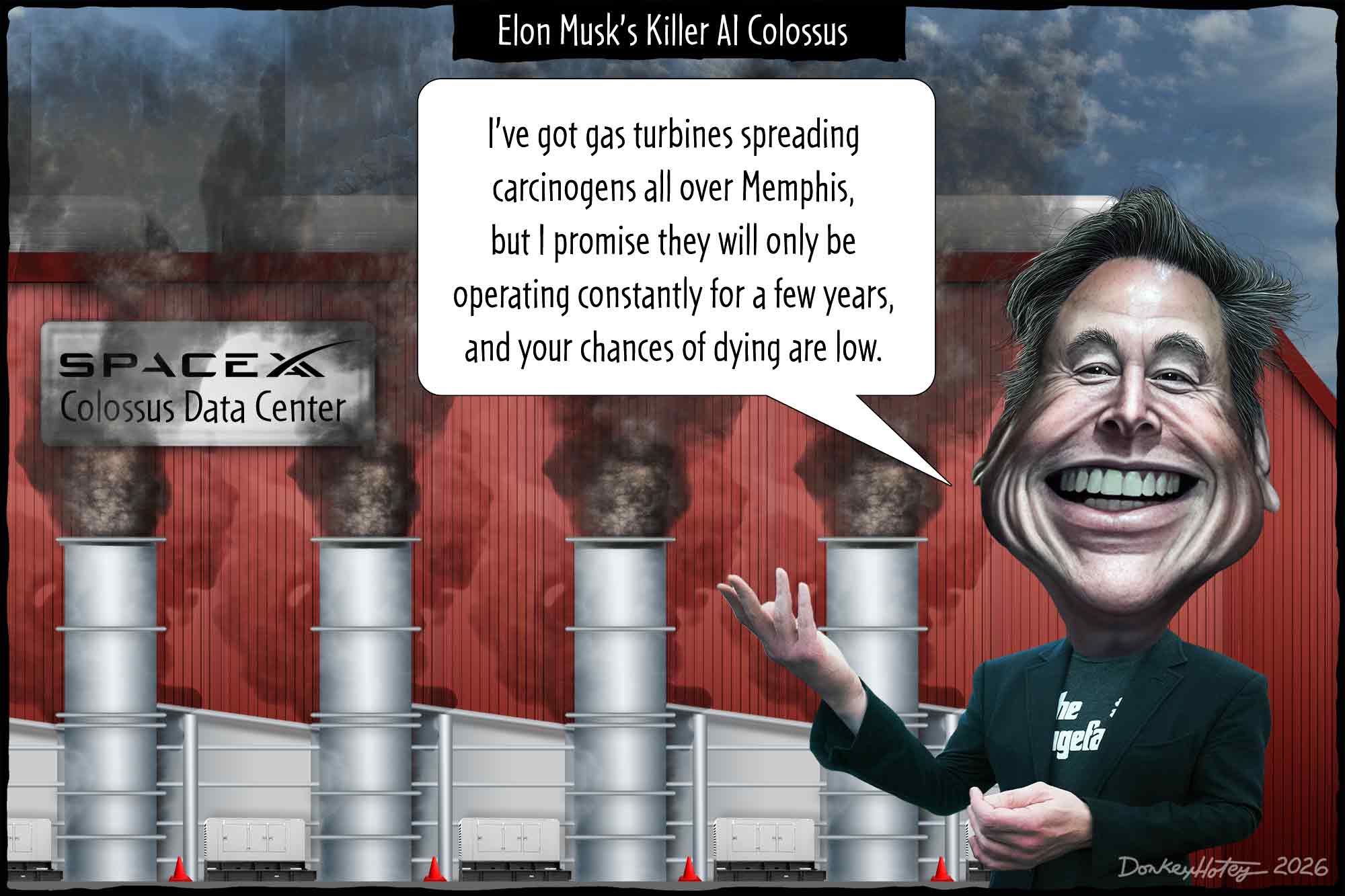 Elon Musk, Colossus, SpaceXAI, pollution, nitrogen oxides, formaldehyde
