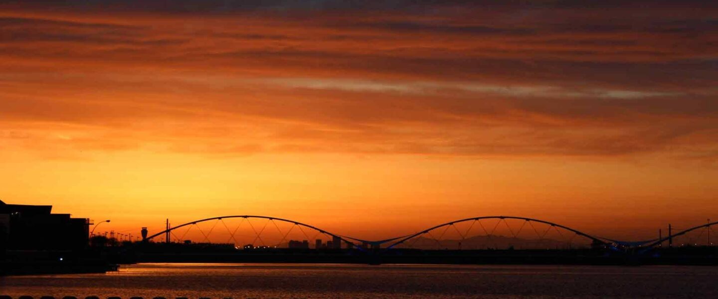 Tempe Town Lake, sunset, Tempe, AZ